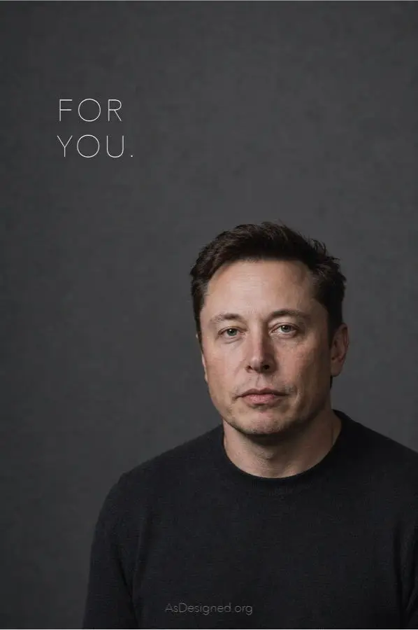 Elon Musk, with the label For You