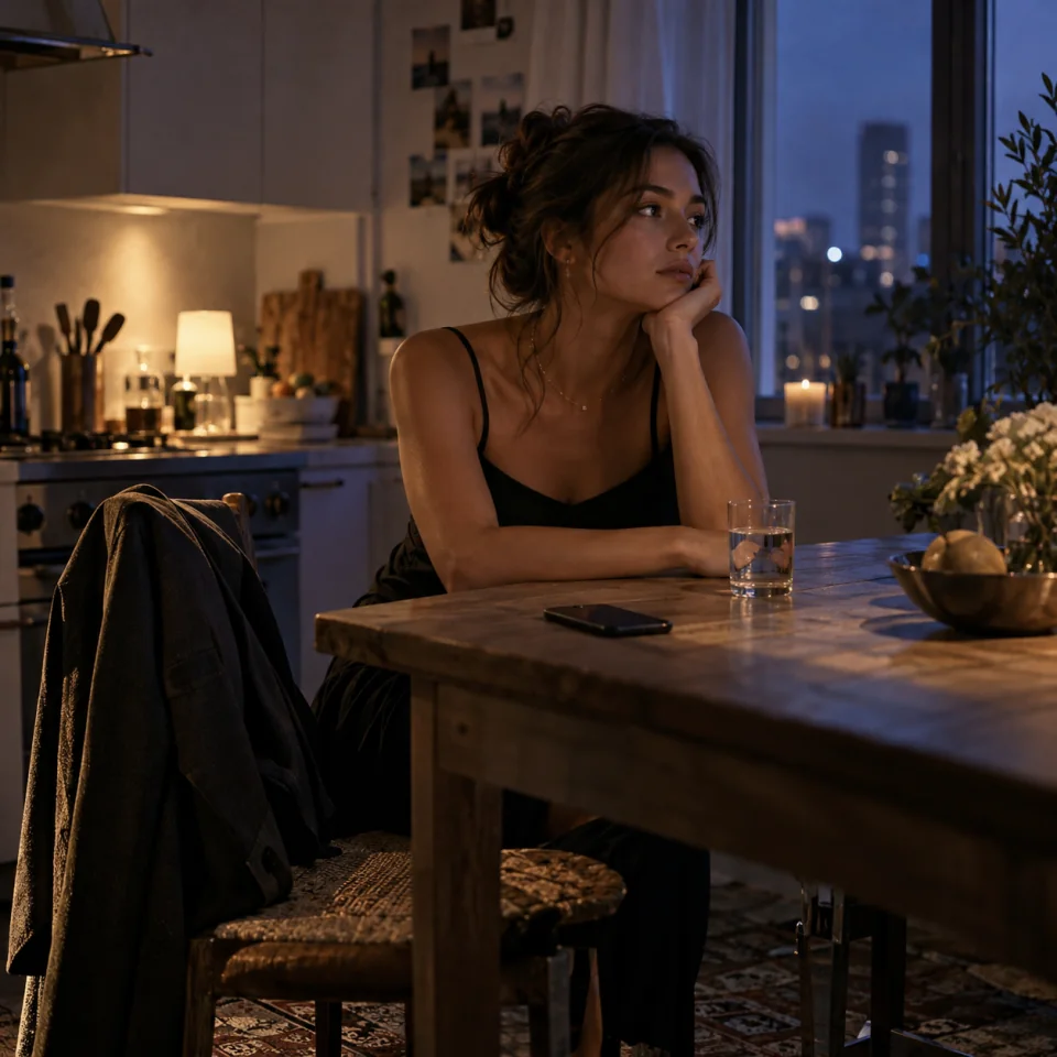 An unposted moment alone at a kitchen table after an event